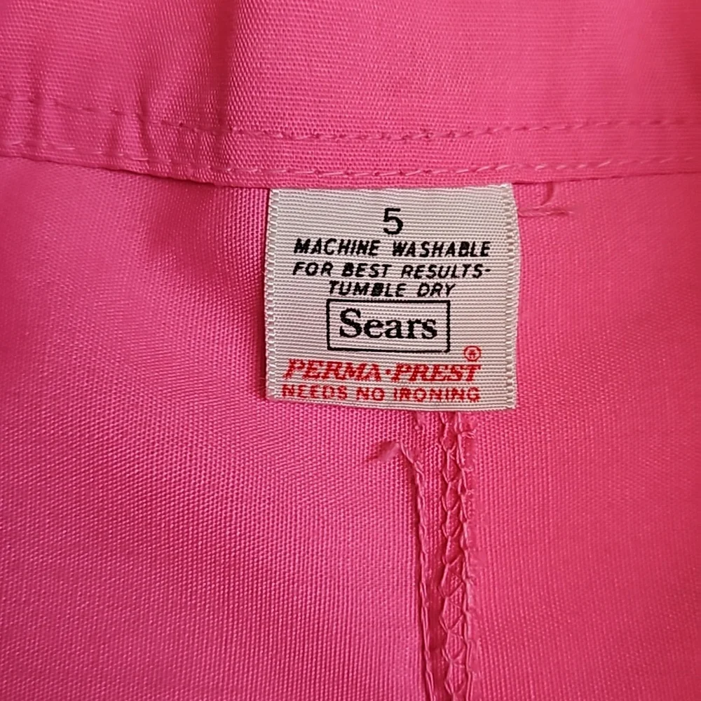 VINTAGE SEARS SHORTS KIDS PINK 5 ELASTIC WAIST GIRLS NWOT 60s
